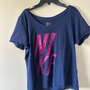 Nike Athletic Cut Tee in Navy